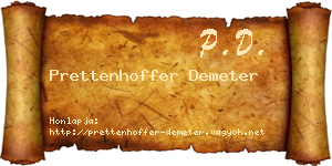 Prettenhoffer Demeter névjegykártya